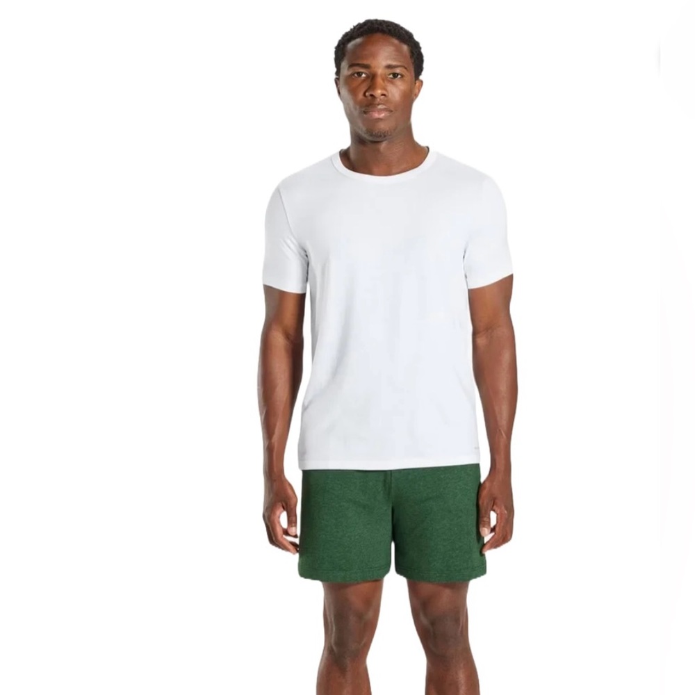 White T-Shirt and Green Shorts Set